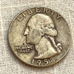 Vintage 1958 D Washington Quarter